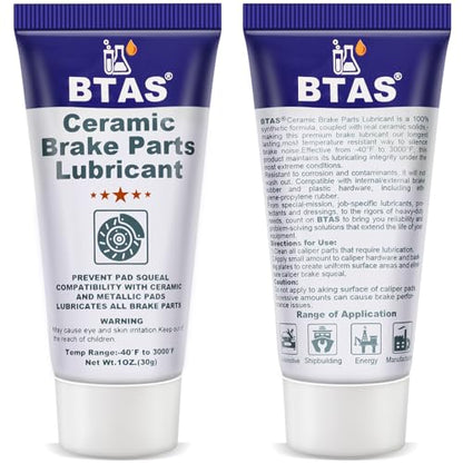 BTAS High Temp Ceramic Brake Caliper Grease for Sliding Pin & Pad 1oz 2pcs - size: 2 oz