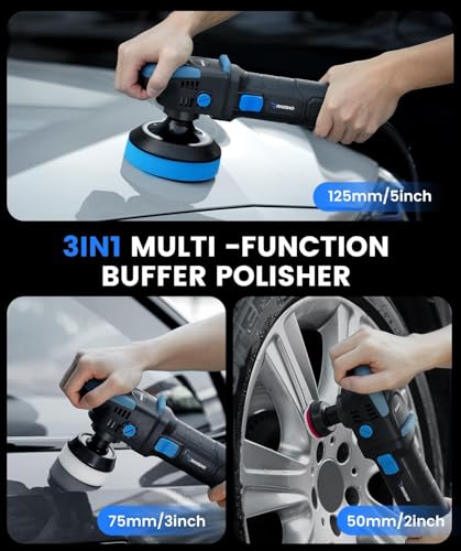 Mini Buffer Polisher, 750W Rotary Polisher 2"/3"/5" Plate for Car Detailing
