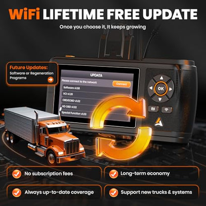ANCEL HD430 Heavy Duty Truck Scanner, DPF Reset & Forced Regeneration for Cummins & Caterpillar Engine, Full System HDOBD Diesel Scanner OBD2 Diagnostic Scan Tool Code Reader for Diesel Trucks & Cars