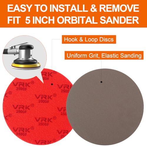24 PCS 5 Inch Hook and Loop Sanding Sponge Discs Set 2500 Grit - size: 5 In 2500 Grit 24 PCS