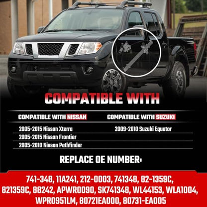 741-348 Front Left Driver Side Power Window Regulator with Motor Compatible with Nissan Frontier 2005-2015, Pathfinder 2005-2010, Xterra 2005-2015, Compatible with Suzuki Equator 2009 2010 - size: Front Left, style: 741-348