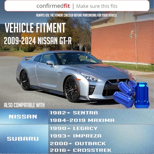 Wheel Accessories Parts 20 Pcs M12x1.25 12x1.25 Thread Car Spline 1.38" 35mm Long Lug Nuts Blue Spline Hex Fits Most Subaru Pass Cars ｜ Nissan Pass Cars - color: Blue, size: 20 Pcs, style: Spline