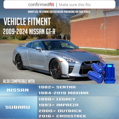 Wheel Accessories Parts 20 Pcs M12x1.25 12x1.25 Thread Car Spline 1.38" 35mm Long Lug Nuts Blue Spline Hex Fits Most Subaru Pass Cars ｜ Nissan Pass Cars - color: Blue, size: 20 Pcs, style: Spline
