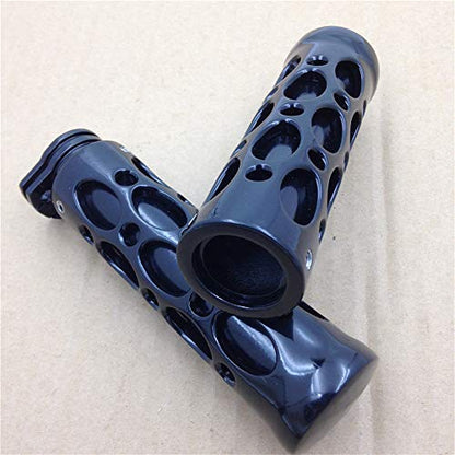 TRHB103-1''- Black Motorcycle Hole Hollow Shape 1" Hand Grips Compatible with Nomad Drifter Vulcan 1600 2000/ Kawasaki Vulcan 1500 Classic