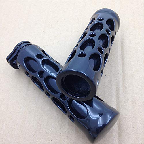 TRHB103-1''- Black Motorcycle Hole Hollow Shape 1" Hand Grips Compatible with Nomad Drifter Vulcan 1600 2000/ Kawasaki Vulcan 1500 Classic