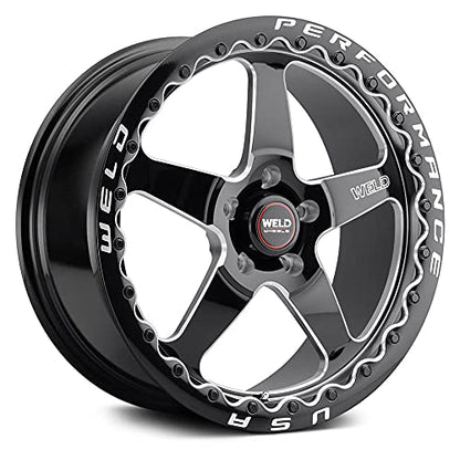 Weld S904 17x10 Ventura Beadlock 5x114.3 ET00 BS5.50 Gloss BLK MIL Dia 78.1
