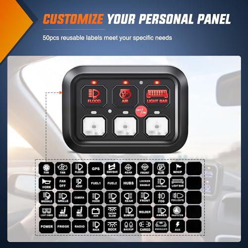 Nilight 6 Gang Switch Panel Relay System Automatic Dimmable - color: Red, size: 6 Gang Switch