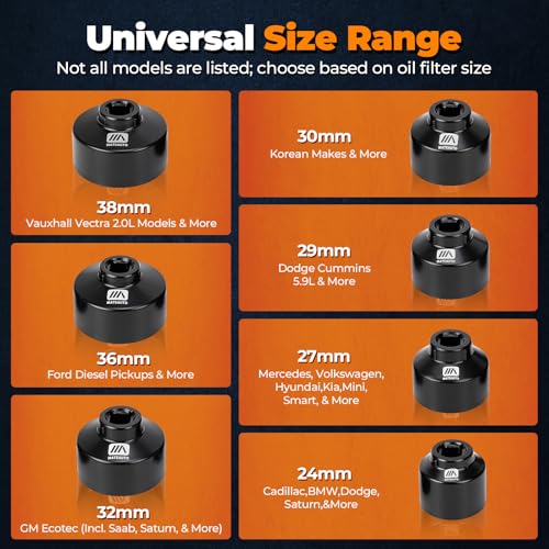 11 Piece Oil Filter Socket Wrench Set