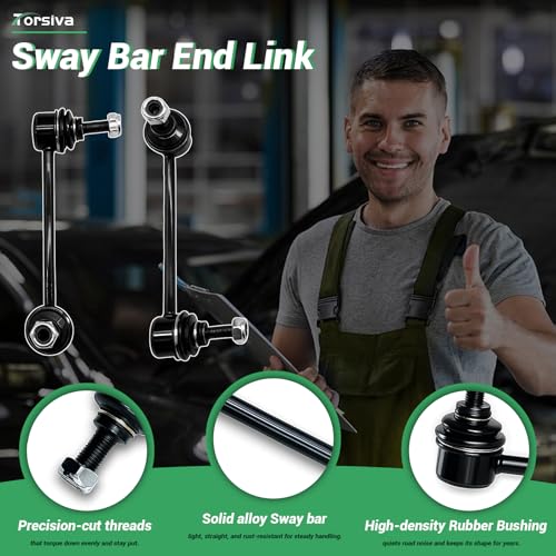 2PC Front Rear Sway Bar End Links for Ford 2006-2010 Fusion, for Lincoln 2007-2009 MKZ, 2006 Zephyr, for Mazda 6 2003-2013, for Mercury 06-09 Milan, for Mitsubishi 03-06 Lancer ‎‎K80250 K80251 - size: K80250 K80251