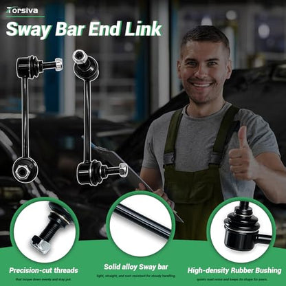 2PC Front Rear Sway Bar End Links for Ford 2006-2010 Fusion, for Lincoln 2007-2009 MKZ, 2006 Zephyr, for Mazda 6 2003-2013, for Mercury 06-09 Milan, for Mitsubishi 03-06 Lancer ‎‎K80250 K80251 - size: K80250 K80251