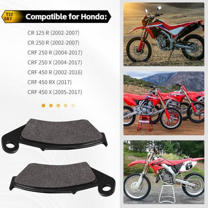 Motorcycle Front and rear Brake Pads for Honda CR 125/250 R 2002-2007/ CRF 250/450 R X 2004-2017