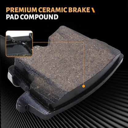 D1057 Rear Ceramic Brake Pads Kit Fit For Chrysler 300 2005-2020, For Dodge Avenger 2014, For Magnum 2005-2008, For Charger 2006-2020, Challenger 2009-2018, 2020 - style: HZ1057