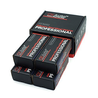 CKAuto 1/4oz, Adhesive Stick-On Wheel Weights, Black, 4 Boxes, 240 oz Case - color: Black, size: 4 Boxes/960Pcs