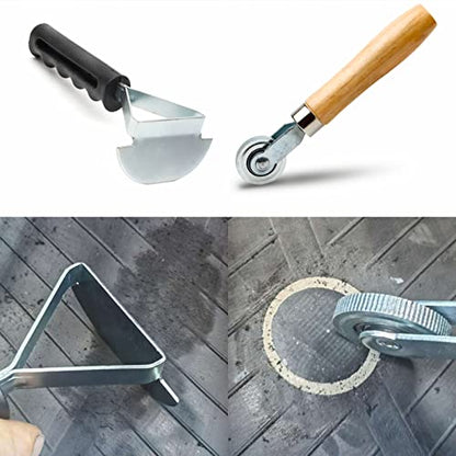 Shineyoo Tire Repair Patch Tools - 42mm Tungsten Steel Buffing Wheel & Tire Patch Roller Scraping Cutter Kit