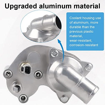 2L2Z8592BA Aluminum Thermostat Housing Compatible with 2002-2010 Explorer - size: 902-860
