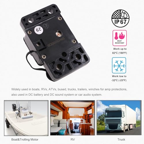 E9 3/8" Studs 40Amp Circuit Breaker w/Manual Reset Waterproof UL - color: 3/8" Studs Mount, size: 40A