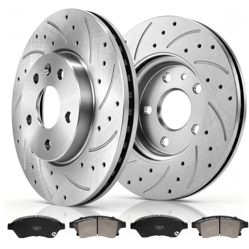 10.87 inch Front Drilled&Slotted Brake Rotores and Ceramic Pads - size: S-55185+D1522