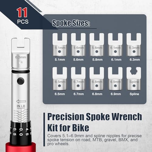 VANPO Spoke Torque Wrench, 10–60 in-lb, for Motorcycle Wheel Maintenance - size: Spoke (10-60 In-Lb)