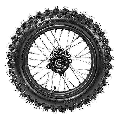 TDPRO 80/100-12 Rear Tire Disc Brake Rim With 12mm Bearing Set for Pit Pro Dirt Bike - size: Rear 12in