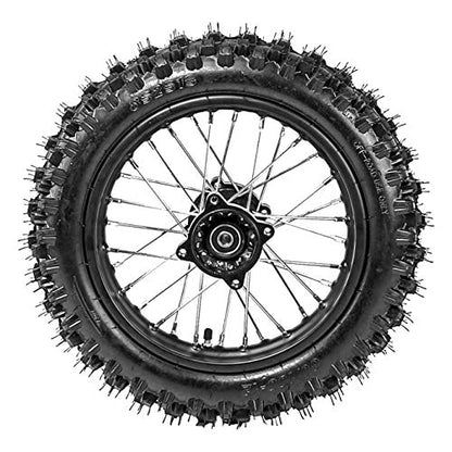 TDPRO 80/100-12 Rear Tire Disc Brake Rim With 12mm Bearing Set for Pit Pro Dirt Bike - size: Rear 12in