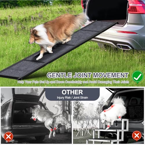 Dog Ramp for Car 71" L × 20" W, Extra-Long & Wide Foldable - size: Upgraded 71" L x 20" W