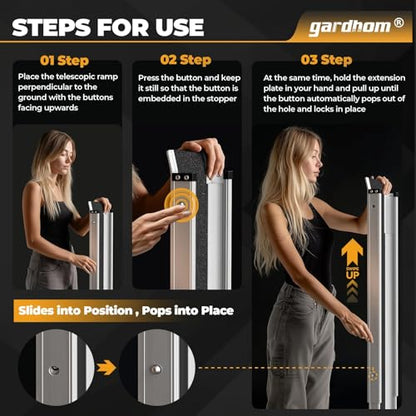 gardhom 4FT Telescoping Portable Wheelchair Ramp with Carrying Case - size: 4FT(can be used as 2FT or 4FT)
