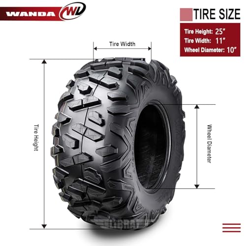 WANDA UTV ATV Tires 25x11-10 25x11x10 (275/65-10) 6PR Power-Trail PK2 - size: 25X11-10