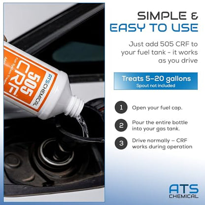 ATS Chemical 505 CRF Fuel System Treatment - 16 oz Powerful Carbon & Injector Cleaner for Gasoline & Diesel Engines - Help Boost MPG, Restore Power, & Reduce Emissions - Easy Pour Bottle - style: 505CRF Fuel System Cleaner 16 FL OZ