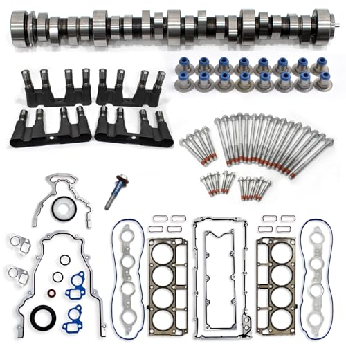 Stage 2 Camshaft Kit Fits for GMC Chevrolet 4.8 5.3 5.7 6.0 LS1, LS2, LS6, LQ4, LQ9 LS Engine, LM7 1997-2006, Includes LS Performance Parts Head Gaskets, Oil Seals, Bolts - color: With MLS Head Gasket Set & Bolts