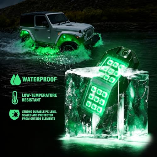 Xprite 18 LED Rock Lights 10 Pods Wide Angle Bluetooth Wheel Well Lights - color: Wide Housing, size: 10 Pods