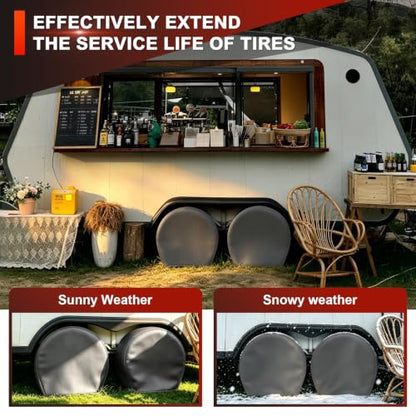 Explore Land Tire Covers 2 Pack Fit Tire Diameters 23-25.75 inch, Charcoal - size: S (Fits Tire Diameters 23''-25.75''), style: Charcoal - 2 Pack