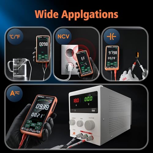 FKM Rechargeable Digital Multimeter Tester,Voltmeter w/ 5″ Touch Screen - color: Tangerine-188F