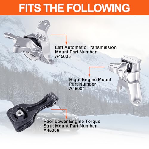 Engine Motor Mount Compatible with Honda Ciciv 2016-2021 L4 2.0L,Replacement for A45004 A45005 A45006 - size: 16-21 Honda Ciciv L4 2.0L