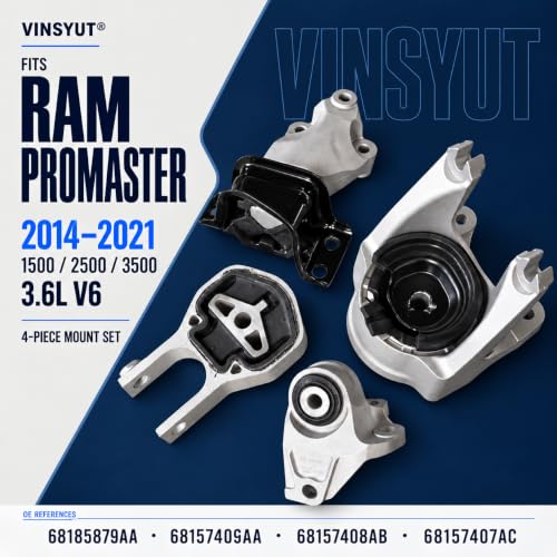 4X Engine & Trans Mount Kit for 2014-2021 Ram ProMaster 3500 3.6L - color: Ram ProMaster 2014-2021 3.6L