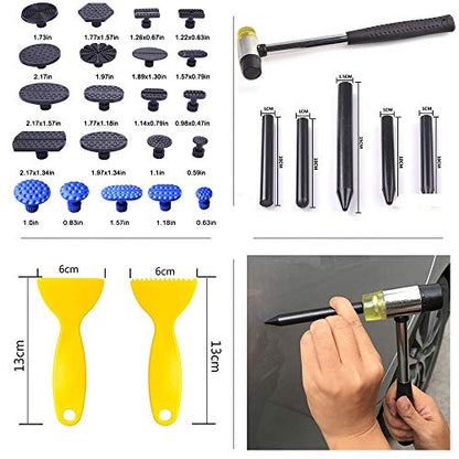 GLISTON Auto Dent Puller Kit - Adjustable Golden Dent Remover Tools Paintless Dent Repair Kit Dent Lifter Puller for Car Small Dent/Ding Hail Dent Removal