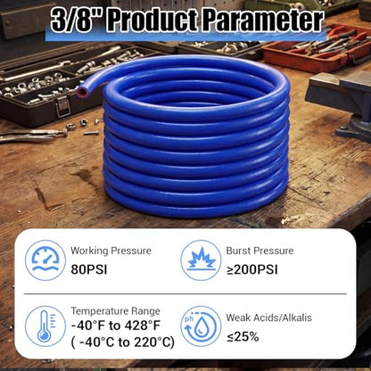 Outus 3/8" Id, 25ft Silicone Heater Hose,Coolant Radiator Hose, Blue, 1 - color: Blue, size: 3/8" ID, 25ft
