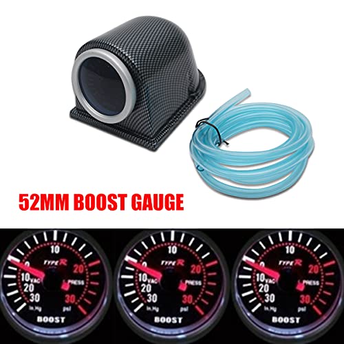 Automotive Turbocharger Pressure Gauge 0-35 PSI 2″52mm Universal Turbo Boost Pressure Pointer Gauge Meter Smoked Dials 30PSI POB LED Kits Car Instrument