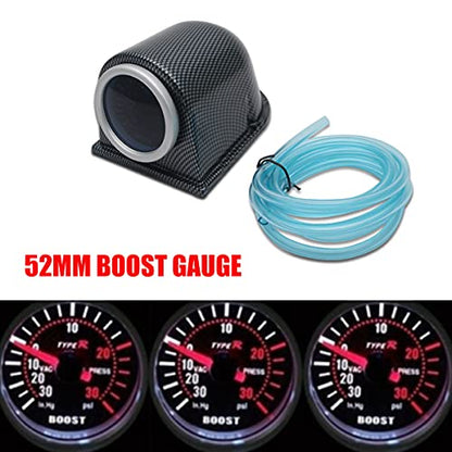 Automotive Turbocharger Pressure Gauge 0-35 PSI 2″52mm Universal Turbo Boost Pressure Pointer Gauge Meter Smoked Dials 30PSI POB LED Kits Car Instrument