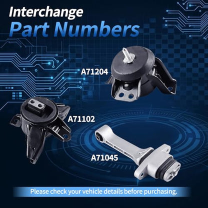 Engine Mount Set Fits 2019-2020 Hyundai Santa Fe 2.4L FWD Auto Trans - size: 2019-2020 Santa Fe 2.4L FWD