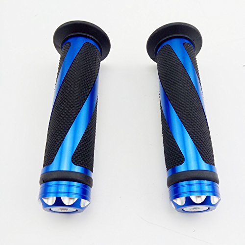 Universal Motorcycle Rubber Gel Handlebar Hand Grips for 7/8" Bar End Handle Bars Sports Bikes - color: Blue