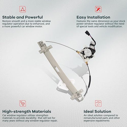 FINDAUTO 751-046 Power Window Regulator for 2004-2008 for Acura TL