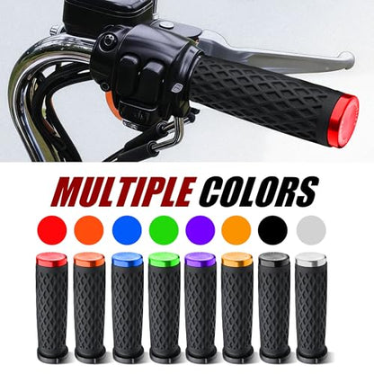 Red 1" Silicone Cable Throttle Grips with Rear End Cap - color: Red