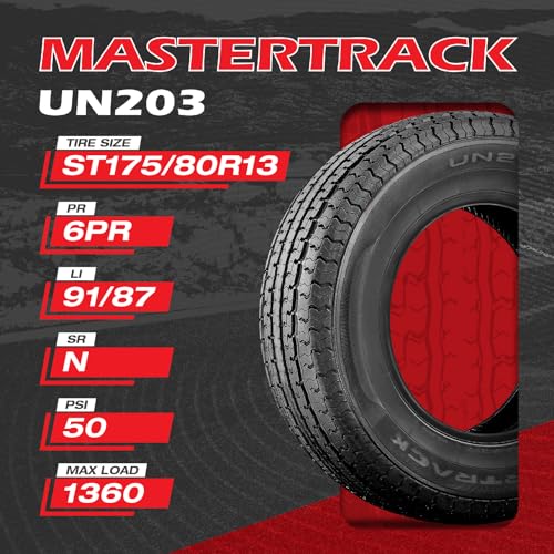 Set of 4 UN203 ST175/80R13 91N 6 Ply Load Range C Radial Trailer Tires - size: ST175/80R13 6Ply