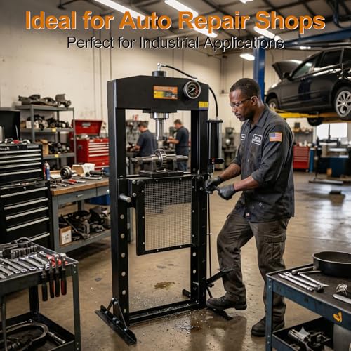 30 Ton H-Frame Hydraulic Shop Press with Floor Press Plates - color: 30T