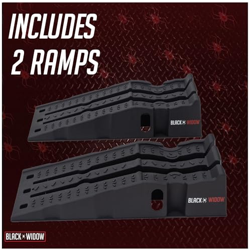 Car Service Ramps for Oil Change, 8,000 lb GAWR, 6.25" Lift, Black Widow
