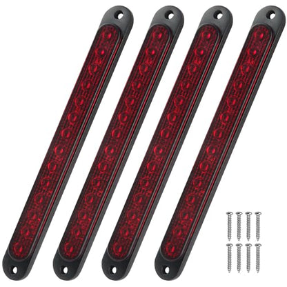 4PCS 10" Inch LED Trailer Tail Stop Turn Lights Bar Aluminum Housing 14-LED