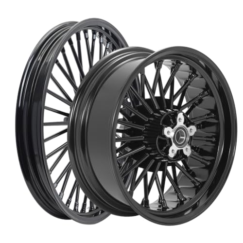 TOFR 19x2.5 Front 16x5.5 Rear Fat Spoke Wheels Rims For Harley Dyna 08-2017 - color: 19x2.5 16x5.5 Black, size: Dyna 2008-2017