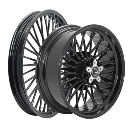 TOFR 19x2.5 Front 16x5.5 Rear Fat Spoke Wheels Rims For Harley Dyna 08-2017 - color: 19x2.5 16x5.5 Black, size: Dyna 2008-2017