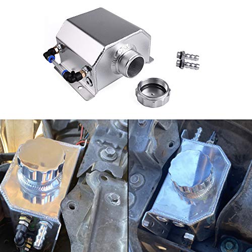 Universal 1L Coolant Overflow Tank, Aluminum Coolant Reservoir Tank, Black - size: 1L-Silver