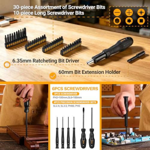 DEKOPRO 218-Piece General Household Hand Tool kit, Professional Auto Repair Tool Set for Homeowner, General Household Hand Tool Set with Plier, Screwdriver Set, Socket Set, with Portable Storage Case